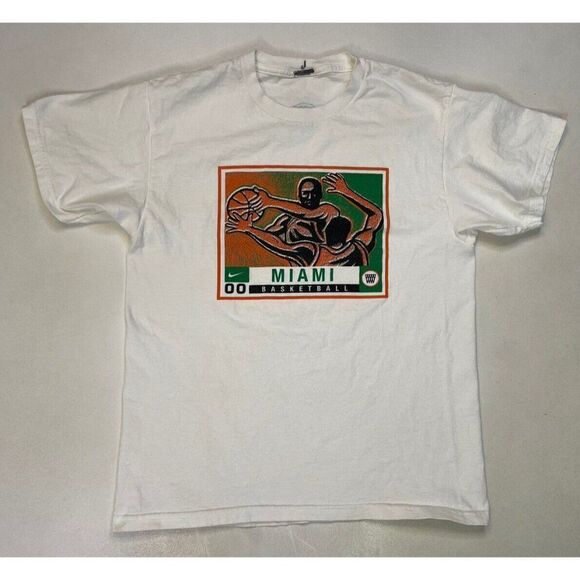 VINTAGE Nike Miami Hurricanes Basketball Graphic T-shirt Women Small - Picture 1 of 7